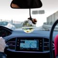Car Hanging Diffuser Bottles Empty Glass Bottle With Flower Car Mirror Aromatherapy Fragrance Hanging Pendant Car Accessories. 