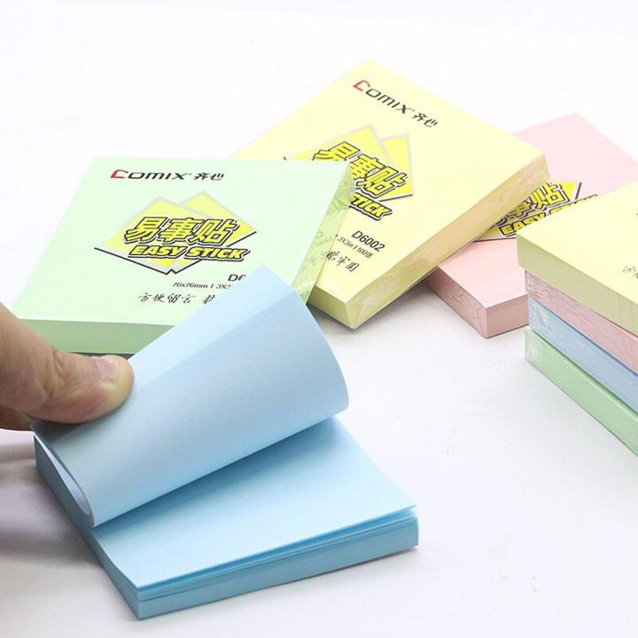 Memo Pads D6002 Notes Easy Stick 3x3 Inches(76x76mm) Color Random 100 Sheets