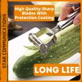 High Quality Stainless Steel 3 in 1 Fruit Peeler Julienne Vegetable Cutter, Peeler Multifunction Julienne Peeler Vegetable Peeler Double Planing, Julienne Peeler Double Sided Blade Stainless Steel, Cutter Slicer, Fruits, Vegetables. potatoes peeler. 