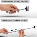 A-S  Portable Telescopic Back Scratcher Itch Massage Tool Adjustable Steel Pen-type Clip Tickle Massage Scratch-Silver. 