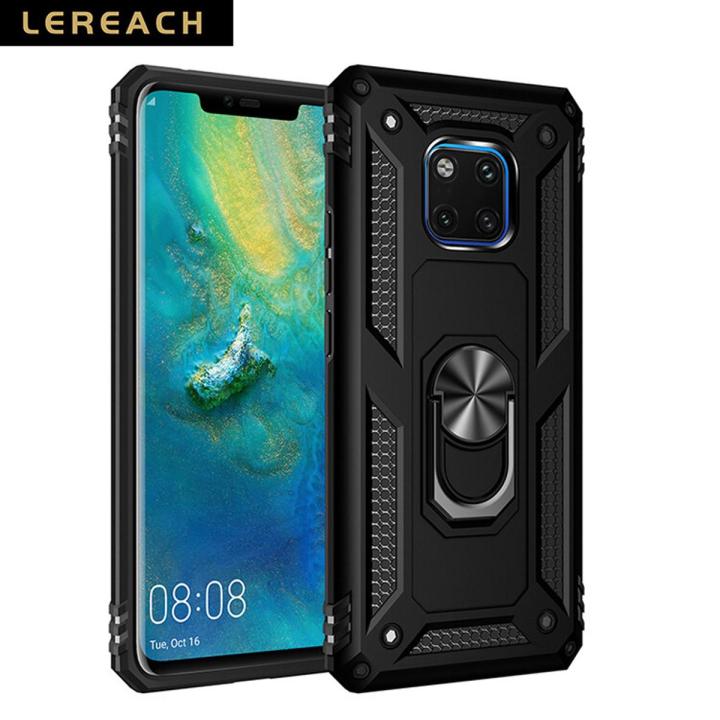 Lereach For Huawei Mate 20 Pro Mobile Phone Case TPU Hard Ring Car Ring Bracket Shockproof Back Cover