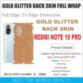 REDMI NOTE 10 PRO GOLD GLITTER BACK SKIN / BACK SKIN BACK SKIN FOR REDMI NOTE 10 PRO. 