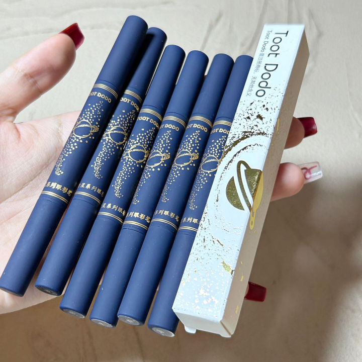 Stop Toot Dodo Double-ended Eyeshadow Pencil Monochrome Highlighter Illuminator Brush with a Touch of Lazy Eye Makeup Silkworm Eyeshadow