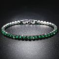 【Top mobile】Fashion Jewelry for Women in Rhodium 19 cm 4 Colors CZ Bracelet for Ladies Girls. 