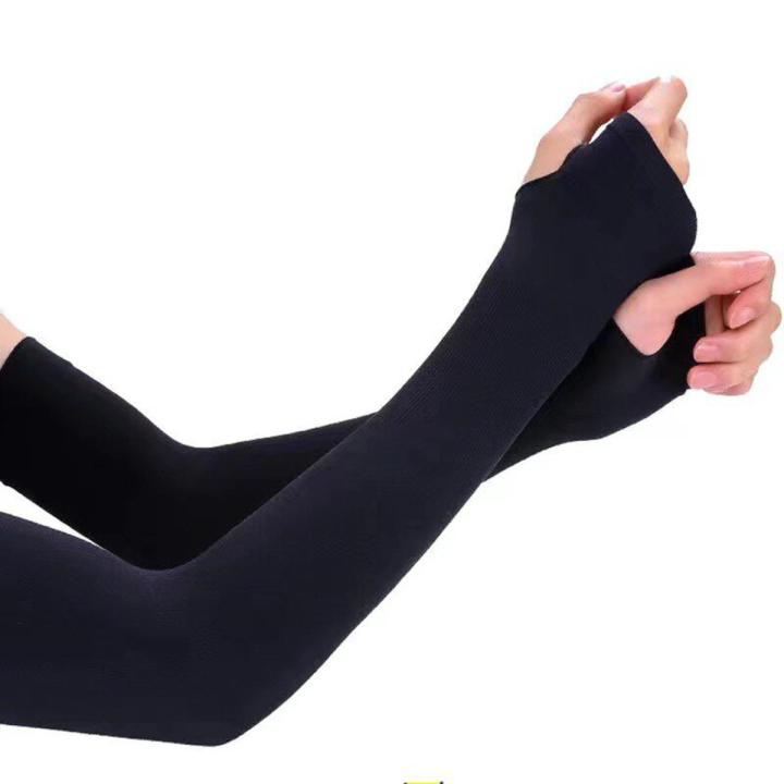 【HOT】 Long Gloves Sun UV Protection Hand Protector Cover Arm Sleeves Ice Silk Sunscreen Sleeves Outdoor Arm Warmer Half Finger Sleeves