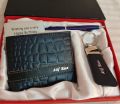 Customize Name & Picture Wallet Set with Pen, Key Chain & Message Plate. 