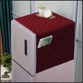 Cotton Quilted Fridge cover with Multi-Purpose Side Pockets. 