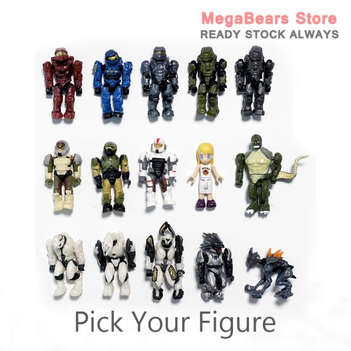 Mega Bloks Construx Halo UNSC Marine Medic Spartan Covenant Elite Zealot Honor Guard Building Blocks Toys Gift