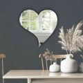 Acrylic Wall Decor Mirror Heart Shape Strong Lightweight Sharp Reflection. 