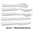 Keep Smiling Palette Knife Set made of Plastic - 5 Painting Spatulas in different shapes - Ideal Painting Knives for the working with paints - Perfectly suitable for Beginners, Professionals and Artists. 