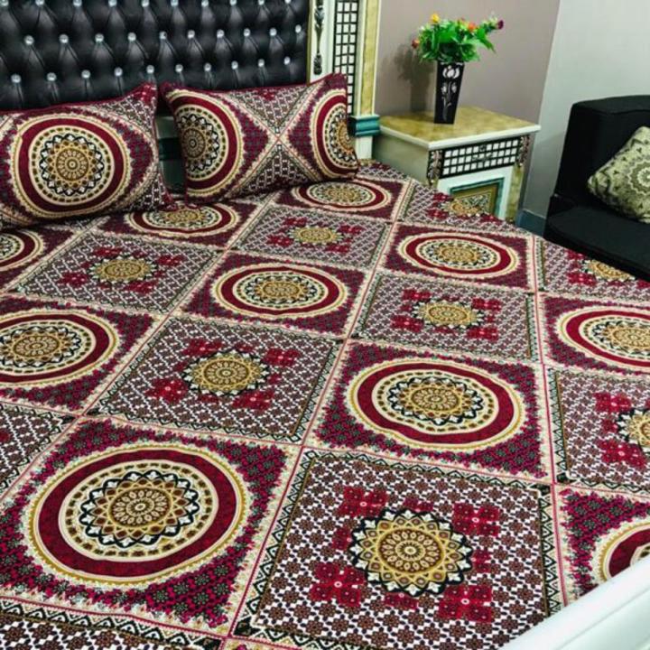 Crystal Cotton bedsheet with standard size 2 pillow cover