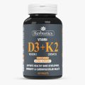 Herbiotics Vitamin D3K2 | 10,000 IU D3 + 200 mcg K2 | Bone, Heart & Immunity Support I 60 tablets I Vitamins Supplement. 