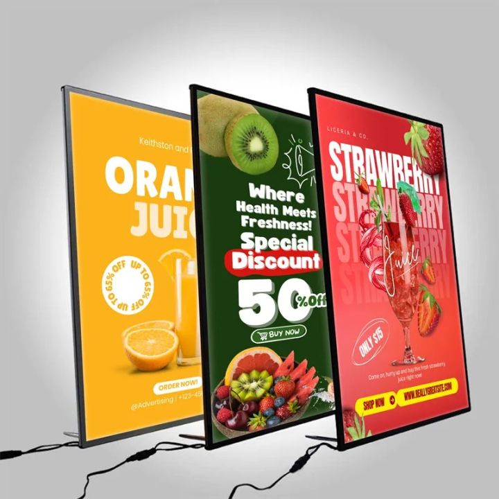 A2 LED Illuminated Poster Frame 16.54″ (1.38 ft) × 23.39″ (1.95 ft ...