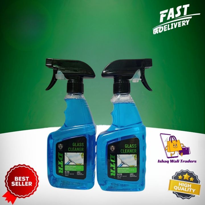 DTR Glass Cleaner Spray 500ml | Streak-Free Shine | Safe for Tinted Glass | Fast Drying | Mirror Cleaning Solution Crystal Clear Shine For All Your Glass Surfaces | 500ml Bottle