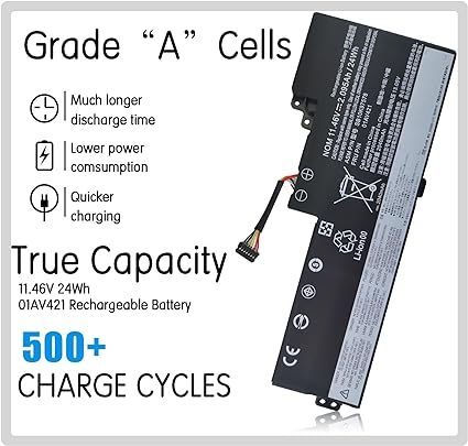 01AV421 01AV419 T470 T480 Battery for Lenovo ThinkPad A475 A485 TP25 Series Notebook FRU 01AV489 SB10K97577 SB10K97576 SB10K97578 01AV420 for Internal 11.4V 24Wh 2100mAh 3-Cell Laptop School