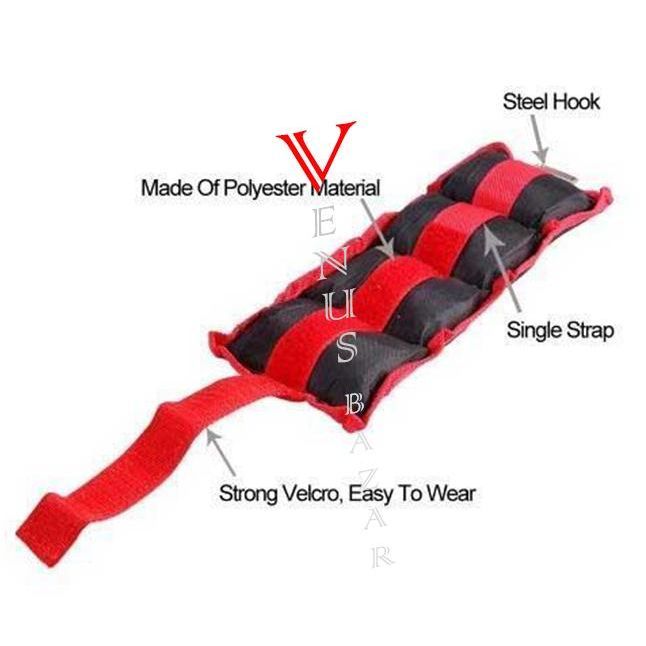 1Kg  Weight For Foot And Hand Exercise Ankle Weight Wrist Ankle Weight Red Made of Soft and Comfortable Polyester Material