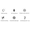 KOKKO In-ear Headset Wire-controlled Smart Call Earphone With Microphone All-metal Bass Music Headphones For Android V1. 