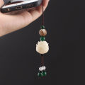 Vintage Handmade Carved Bodhi Lotus Flower Keychain Simple Beaded Key Chains Watty Store. 