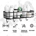 Bathroom Storage rack and organizer, Bathroom metal  Shelf Wall Mounted With Hooks, Bathroom accessories. 