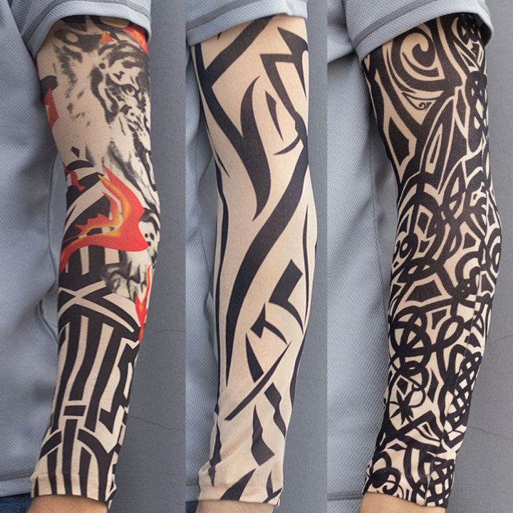 1Pcs Running New UV Protection Basketball Summer Cooling Flower Arm Sleeves Tattoo Arm Sleeves Arm Cover Sun Protection