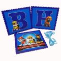 PAW PARTOL THEME HAPPY BIRTHDAY BANNER - PAW PATROL BIRTHDAY BANNER - HAPPY BIRTHDAY BANNER WITH RIBBON. 