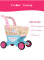 Hot Sale Kids Role Play Toy Wooden Shopping Cart Supermarket Cheap Shopping Trolley. 
