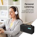 DAB Radio Portable, DAB Plus/DAB Radio, FM Radio, Small Radio, Digital Radio Mains Powered or Battery, USB Charging, Clear LCD Display (Black) UK IMPORT. 