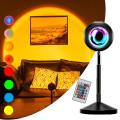 Remote Control Sunset Projection Lamp 16 Colors Changing Rainbow Sun Halo Led Atmosphere Night Light USB Powered for Celebrities  / _TikTok. 