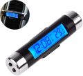 Car Auto LCD Display 2 in 1 Digital Clock Thermometer Time Monitor Electronic Clip-on LED Backlight, Only Celsius. 