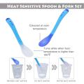 Silicone Baby Feeding Spoon Safety Baby Temperature Sensing Spoon Heat Toddler Food Feeding Spoons. 