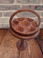 Wooden Coffee Table Round Spring Basket Carving Art Hand Crafted Furniture & Decor. 