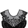 1 Pcs Polyester Black Fabric Flower Lace Sewing Applique Lace Collar Neckline Collar Applique. 