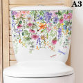 Various Green Plants Flowers Wall Sticker Bathroom Toilet Decor Decals Living Room Cabinet Home Decoration Self Adhesive Mural Conbo. 