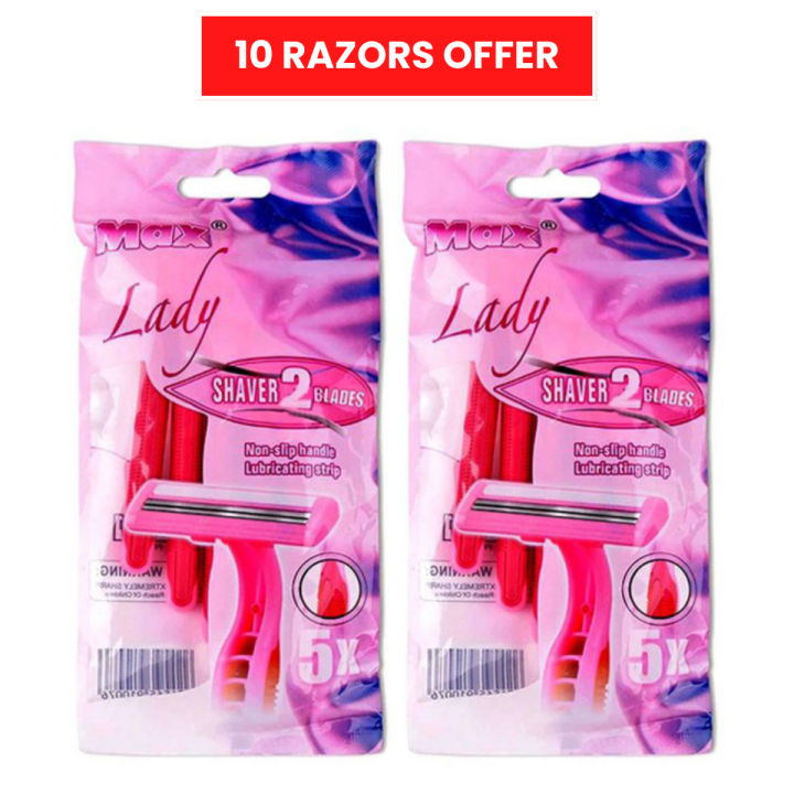 Supermax Lady Razor 10 Razors Original MAX Lady Razor Bikini Razor Woman Razor Shaver ...