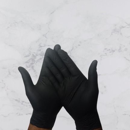 Premium Black Rubber Gloves - Pack of 50 Disposable Black Examination Nitrile Gloves -Latex Nitrile Gloves