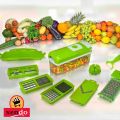 Pack of 12 High Quality Nicer Dicer 12 in 1 Salad Vegetable Fruit Slicer Shredder Cutter Peeler Chopper Kitchen Tool Set. 