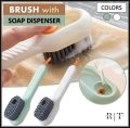 REFLECTIONZ TRADERS- Long-Handled Cleaning Brush with Soap Dispenser and Soft Bristles for Shoes, Clothes, and Household Laundry - Ideal Cleaning Tool. 