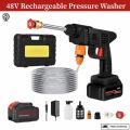 Pressure Washer Rechargeable 48V - Car Washer Pump - Pressure Washer Gun - Car Washer Gun - 30 Bar Portable Car Washer Gun High Pressure - Car Wash Spray Gun - Solar Panel Cleaner - Electric Pressure Pump Power Washer for Car,Fence,Wall,Floor Cleaning. 