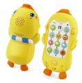 Crawling Duck Theme Baby Cell Phone Toy for Learning and Play Early Education Light Sound Battery Powered. 