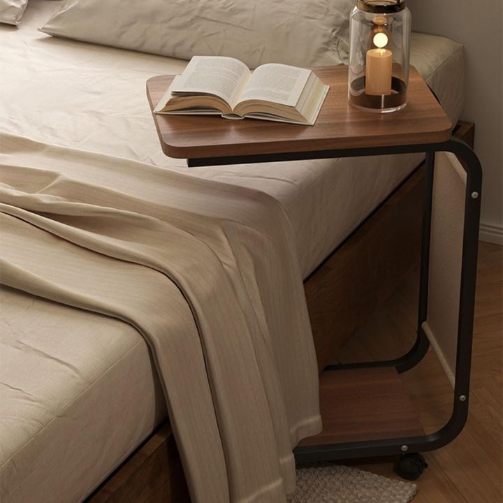 Portable%20Side%20Table%20End%20Table%20With%20Storage%20Pocket%20And%20Rolling%20Wheels%20-%20Image%202