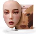 Makeup Practice Facial Board with Stand , 5D Silicone Full Face Practice Eyelash Eye Shadow, For Makeup Artist, Beginners,  Simulated Human Model Practice Makeup Face Reusable Practice Board For Teaching. 
