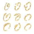 【Thriving】 Adjustable 18K Toe Rings For Women Beach Open Toe Rings Flower Arrow Tail Pinky Band Rings Barefoot Foot Jewelry ZHANGNA.