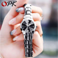 OPK Watch for Women  Waterproof Fashion Korean Style Diamond Dial Luminous Calendar Stainless Steel Ladies Relo 8105. 