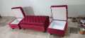 Modern Storeage Set Puffy Elegant Designe 1 Seater Fabric Red Velvet Colour {{Special Offer Available }}. 