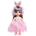 6 inches Doll Toy Exquisite Easy to Care Comfortable Touch 1/8 Big Eyes Doll for Entertainment. 