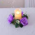 Candle Rings Wreaths, Small Wreath, Pillar Candle Holder, 23cm Artificial Floral, Flower Garland for Window,. 