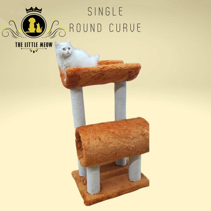 2 in 1 - Round Curve top With Double pole Scratching Post - For Your Cats
