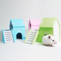 Wood Double Deck Animal Rat Mouse Hamster Nest House Small Pet Climbing Toy. 