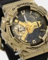 Casio G Shock Metal Covered Gold/Black Analog-Digital World Time Multi-Function Black Resin Band Watch-GM-110G-1A9DR. 