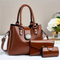 3 Piece Set Luxury Bright Leather Women's Bag Quality Women's Handbag 2024 New Versatile Shoulder Bag Ladies Crossbody Bags. 